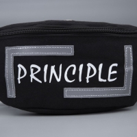 Сумка поясная, текстильная PRINCIPE, 35 х 12 х 5 см, светоотр. нашивки, отд на молнии, чёрная