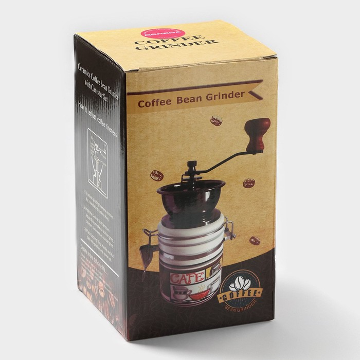 Кофемолка ручная Доляна &laquo;Латте&raquo;, 17&times;12,2 см, керамический механизм