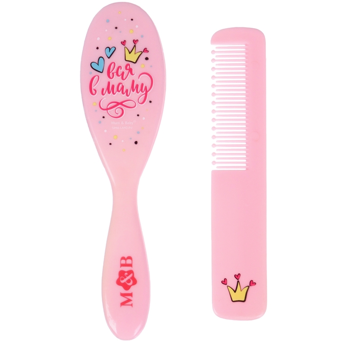 Расчёска детская + массажная щётка для волос «Наша принцесса», от 0 мес., рисунок МИКС Расчёска детская + массажная щётка для волос «Наша принцесса», от 0 мес., рисунок МИКС
