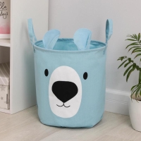 Корзина бельевая текстильная &laquo;Мишутка&raquo;, 36&times;35 см, цвет голубой