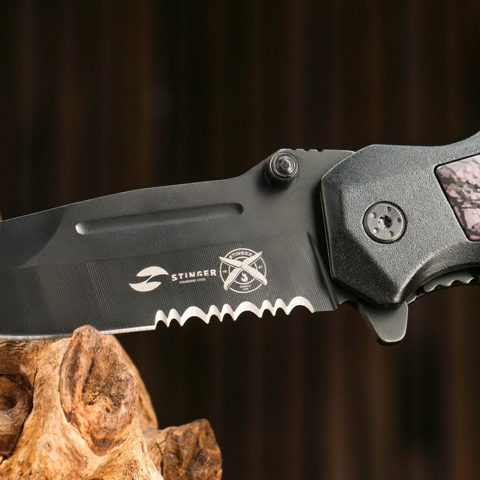Складной нож Stinger, 90 мм, рукоять: сталь, алюминий, коробка картон Складной нож Stinger, 90 мм, рукоять: сталь, алюминий, коробка картон