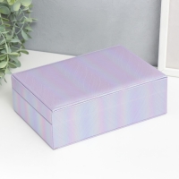 Шкатулка кожзам для украшений "Полосы.Текстура" сирень перламутр 7,5х22х15 см Шкатулка кожзам для украшений "Полосы.Текстура" сирень перламутр 7,5х22х15 см