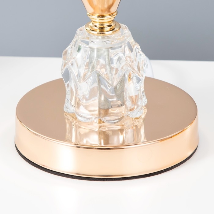 Настольная лампа "Цветы" E27 40Вт черно-золотой 12х12х24 см RISALUX