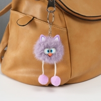 Пушистик на кольце "Косые глазки" сиреневый 9,5х6х6 см Пушистик на кольце "Косые глазки" сиреневый 9,5х6х6 см