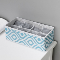 Органайзер для хранения белья Доляна «Лагуна», 8 ячеек, 28×14×10 см, цвет бирюзовый Органайзер для хранения белья Доляна «Лагуна», 8 ячеек, 28×14×10 см, цвет бирюзовый