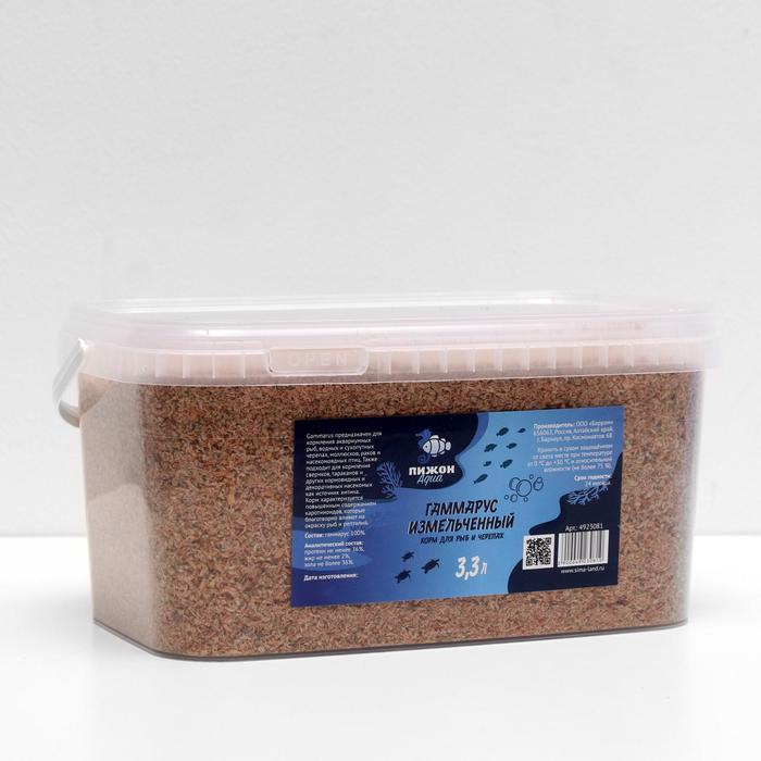 Корм для рыб и черепах Корм для рыб и черепах "Пижон" гаммарус измельченный, 3,3 л