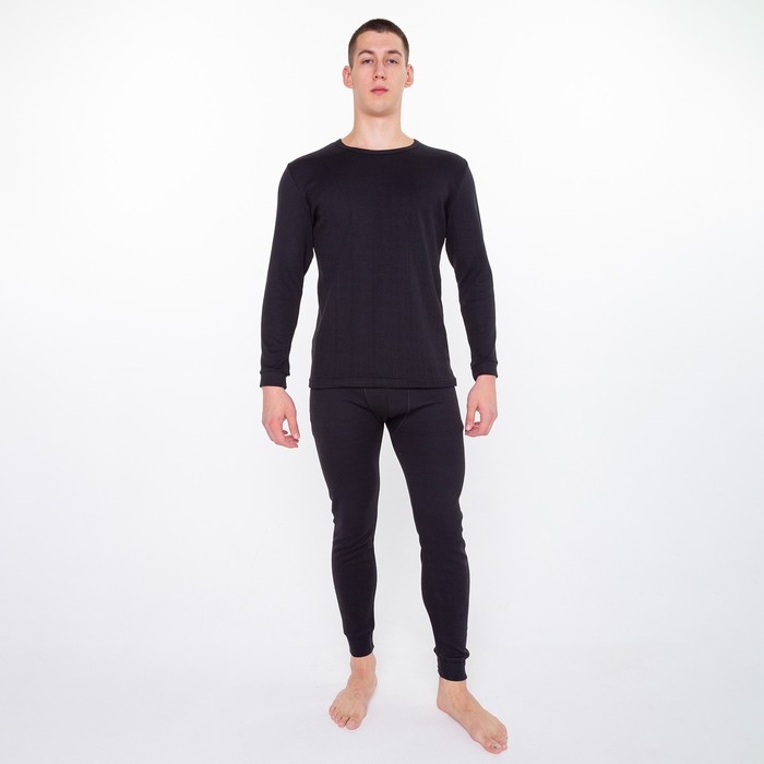 Термобельё (фуфайка,кальсоны) мужское НАЧЁС, цвет чёрный, размер 52