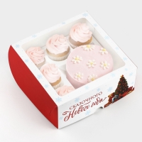 Коробка для капкейков и бенто-торта &laquo;Сказочного Нового года&raquo; 25 х 25 х 10 см