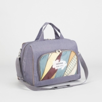 Чемодан малый 20" с сумкой, отдел на молнии, наружный карман, цвет серый