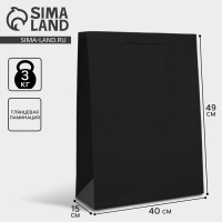 Пакет подарочный ламинированный, упаковка, &laquo;Чёрный&raquo;, 40 х 49 х 15 см