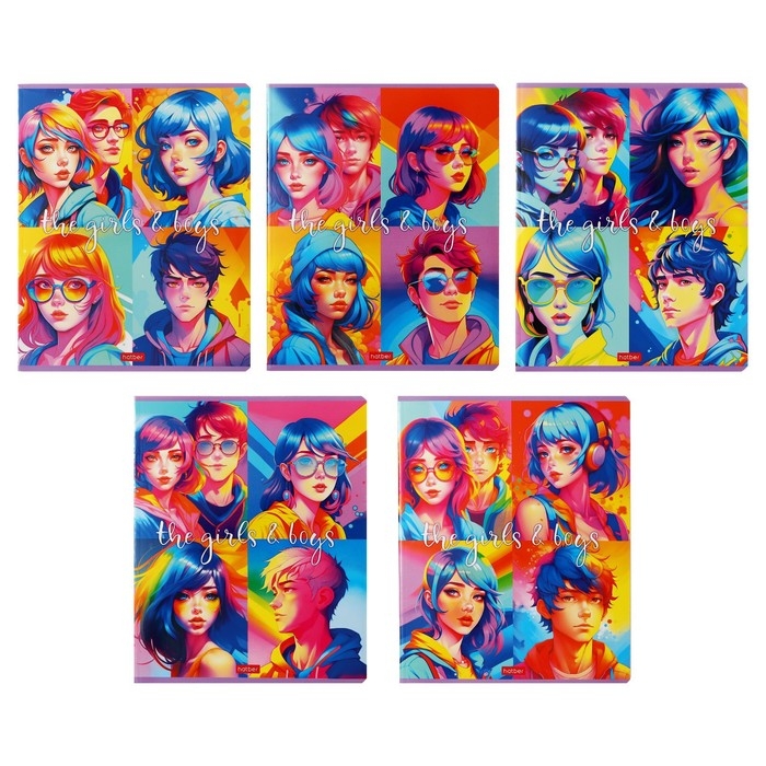 Тетрадь 48 листов, в клетку Тетрадь 48 листов, в клетку "Новое поколение", обложка мелованный картон, блок 65г/м2, 5В МИКС