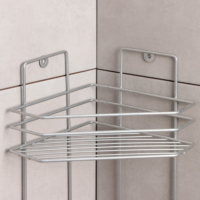 Полка угловая 3-х ярусная «Трапеция», 25×18×62 см, цвет хром Полка угловая 3-х ярусная «Трапеция», 25×18×62 см, цвет хром