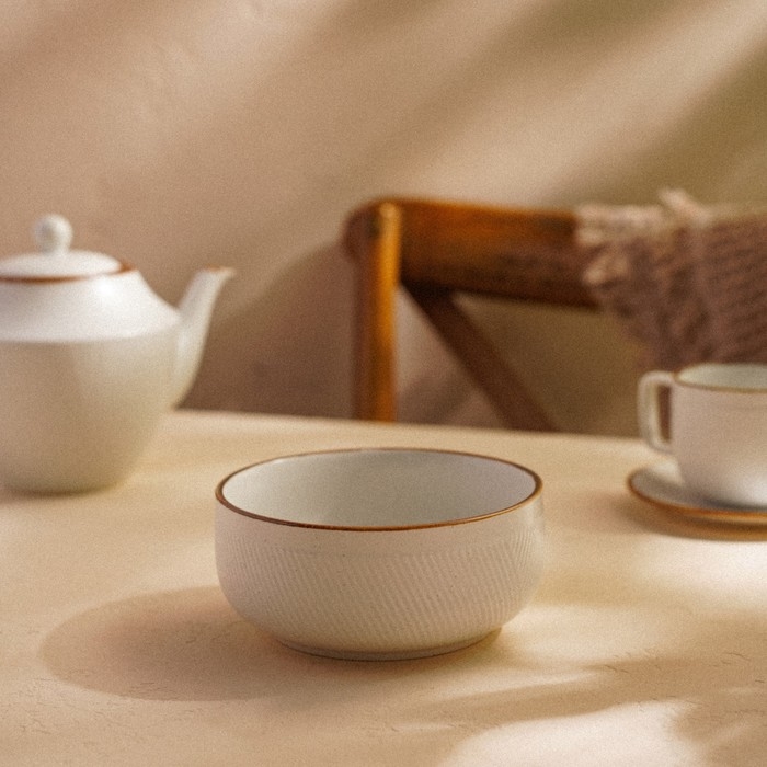 Миска фарфоровая SL Home «Волн в камне», 650 мл, d= 14 см, цвет белый Миска фарфоровая SL Home «Волн в камне», 650 мл, d= 14 см, цвет белый