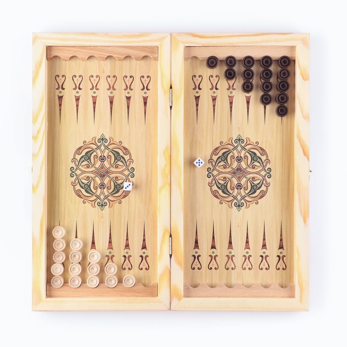 Нарды деревянные большие, настольная игра Нарды деревянные большие, настольная игра "Змея с Черепом", 40 х 40 см, с шашками