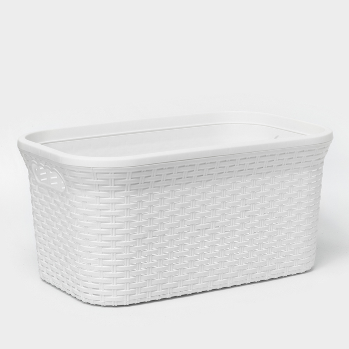 Корзина для глаженого белья «Ротанг», 32 л, 50×31×25 см, цвет белый Корзина для глаженого белья «Ротанг», 32 л, 50×31×25 см, цвет белый