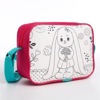 Сумка детская для девочки через плечо "Зайчик с букетом" 17х13х5 см Сумка детская для девочки через плечо "Зайчик с букетом" 17х13х5 см