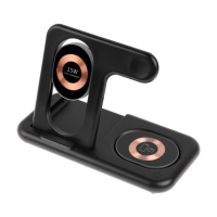 Беспроводное зарядное устройство 3 в 1 Y36, 15 W, складная, подсветка, USB, Type-C, чёрная Беспроводное зарядное устройство 3 в 1 Y36, 15 W, складная, подсветка, USB, Type-C, чёрная