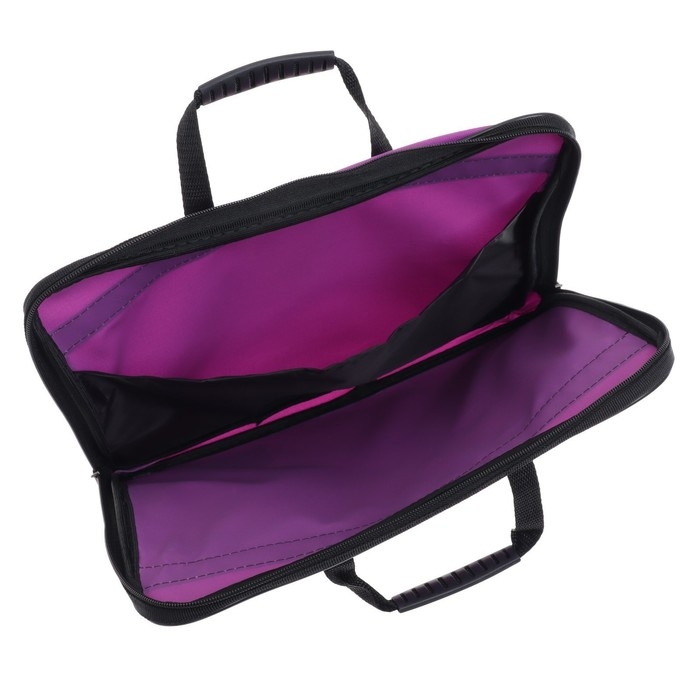 Папка с ручками текстильная А4, 365 х 290 х 30 мм, Calligrata, 1Ш41, Папка с ручками текстильная А4, 365 х 290 х 30 мм, Calligrata, 1Ш41, "Офис", внешний/внутренний карман, фиолетовая