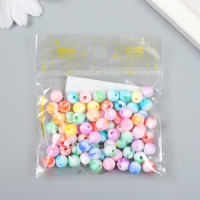 Бусины для творчества пластик "Разводы краски" цветные набор 20 гр 0,8х0,8х0,8 см Бусины для творчества пластик "Разводы краски" цветные набор 20 гр 0,8х0,8х0,8 см