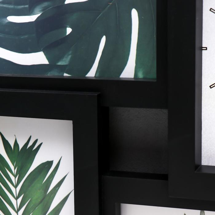 Фоторамка с часами Фоторамка с часами "Прелесть" 3 фото, черный