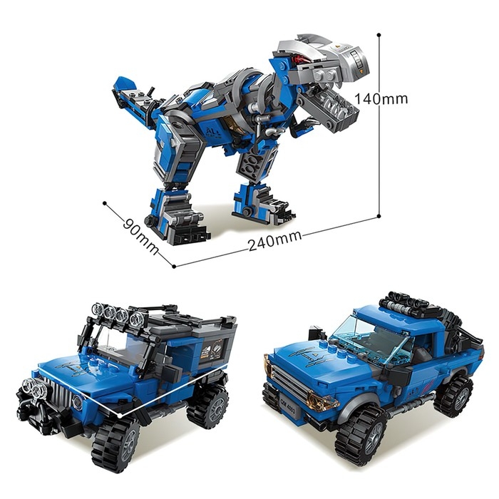 Конструктор Трансформер &laquo;Динозавр&raquo;, 3 в 1, 375 деталей