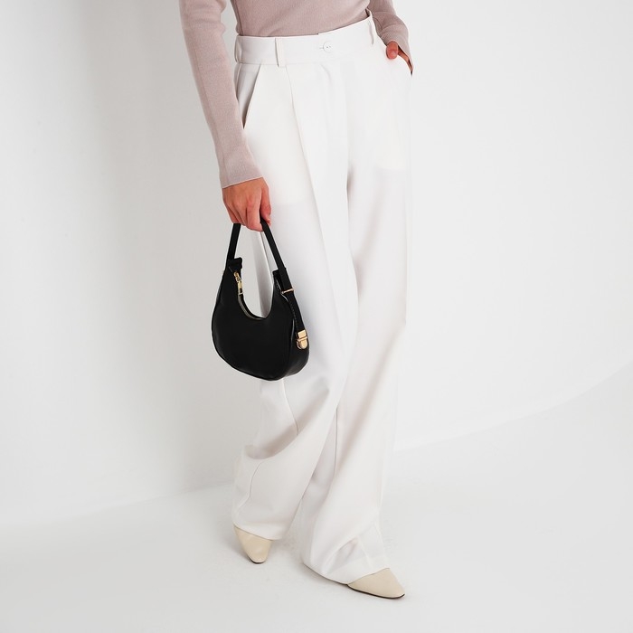 Сумка-багет на молнии, цвет чёрный