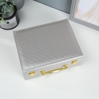 Шкатулка кожзам для украшений "Стёганная" серебро 8,5х23,5х19 см Шкатулка кожзам для украшений "Стёганная" серебро 8,5х23,5х19 см