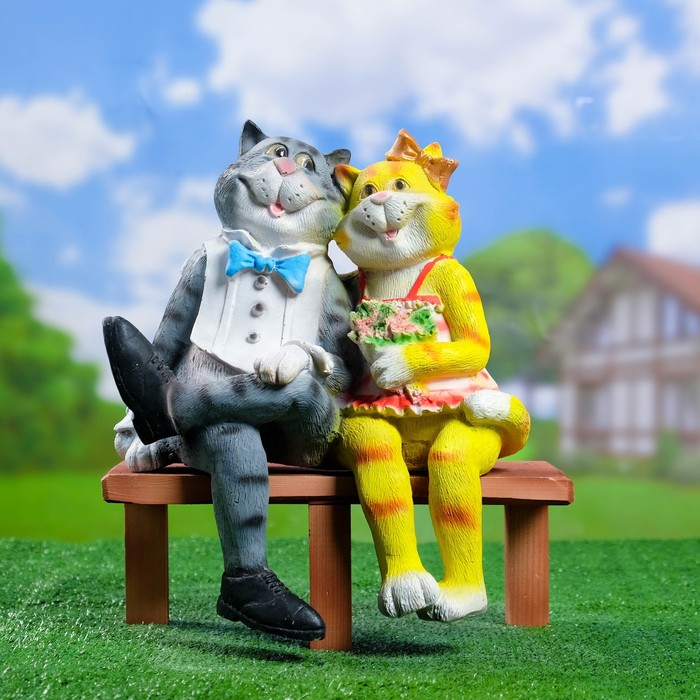 Садовая фигура Садовая фигура "Коты на лавке" 18х42х40см