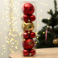 Шары ёлочные новогодние, на Новый год, d=3 и d=6, 15 шт., цвет красный и золотой Шары ёлочные новогодние, на Новый год, d=3 и d=6, 15 шт., цвет красный и золотой