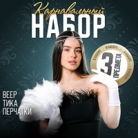 Новогодний карнавальный набор «Шик», (веер+перчатки+украшение на голову), на новый год Новогодний карнавальный набор «Шик», (веер+перчатки+украшение на голову), на новый год