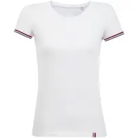 Футболка женская Rainbow Women, белая с ярко-синим, размер M