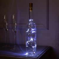 Гирлянда «Нить» 1 м роса с пробкой, IP20, серебристая нить, 10 LED, батарейки LR44х3 (в комплекте), свечение белое Гирлянда «Нить» 1 м роса с пробкой, IP20, серебристая нить, 10 LED, батарейки LR44х3 (в комплекте), свечение белое