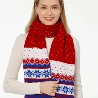 Шарф Happy View, красный с синим