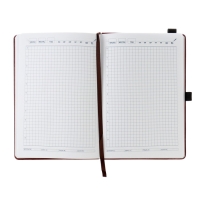 Ежедневник недатированный А5, 140 листов в клетку, на резинке, обложка кожзам, МИКС