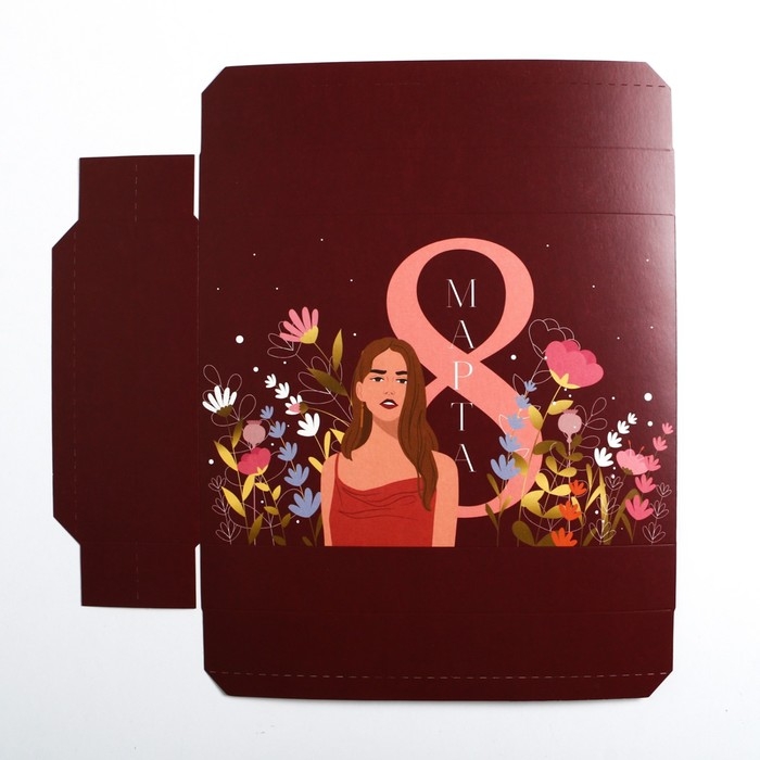 Коробка подарочная складная, упаковка, &laquo;8 марта, girl&raquo;, 30 х 20 х 9 см