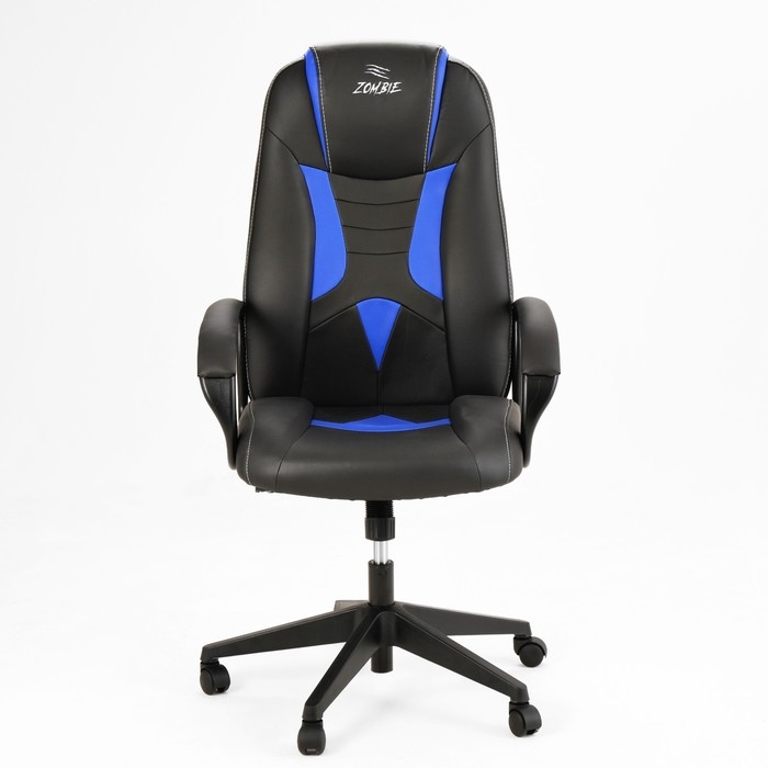 Кресло игровое Zombie 8 черный/синий, эко.кожа, крестовина пластик