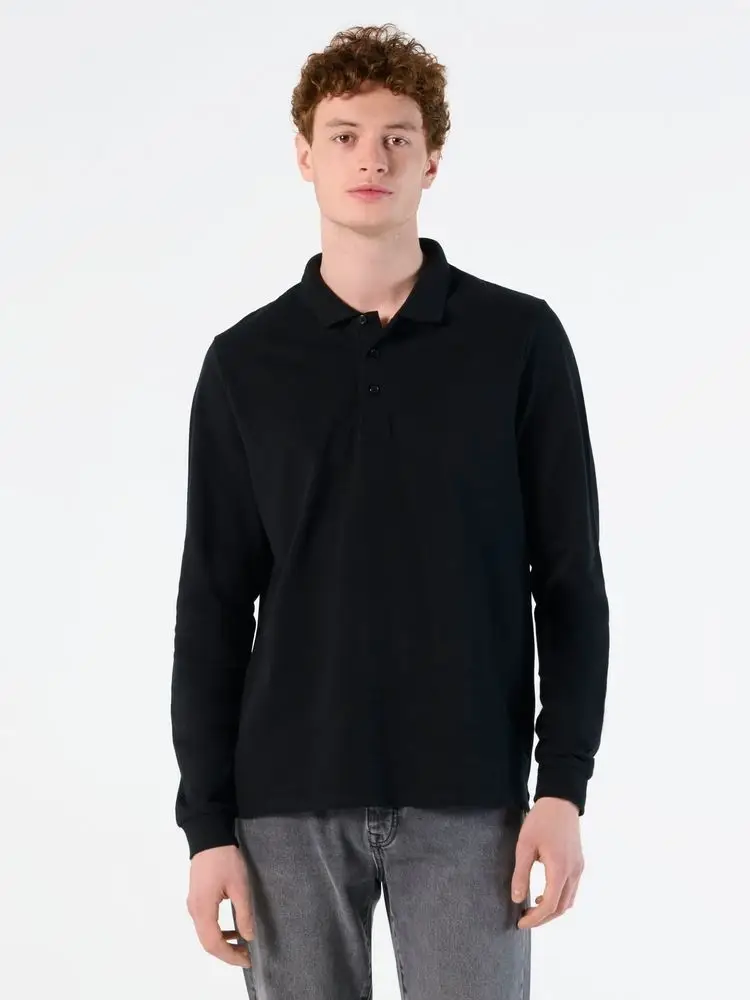 Рубашка поло мужская с длинным рукавом Winter II 210 белая, размер 3XL