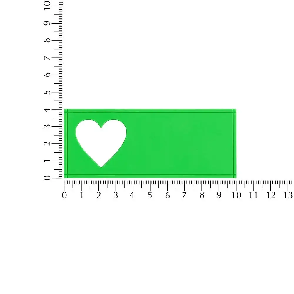 Лейбл из ПВХ с вырубкой &laquo;Сердце&raquo;, зеленый неон