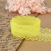 Кружево капроновое, 30 мм &times; 10 &plusmn; 1 м, цвет жёлтый