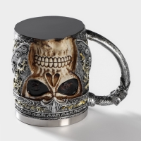 Кружка из нержавеющей стали «Череп. Хэллоуин», 400 мл, цвет серебряный Кружка из нержавеющей стали «Череп. Хэллоуин», 400 мл, цвет серебряный