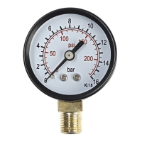 Манометр ZEIN, радиальный, диаметр корпуса 50 мм, 16 бар, 1/4" Манометр ZEIN, радиальный, диаметр корпуса 50 мм, 16 бар, 1/4"