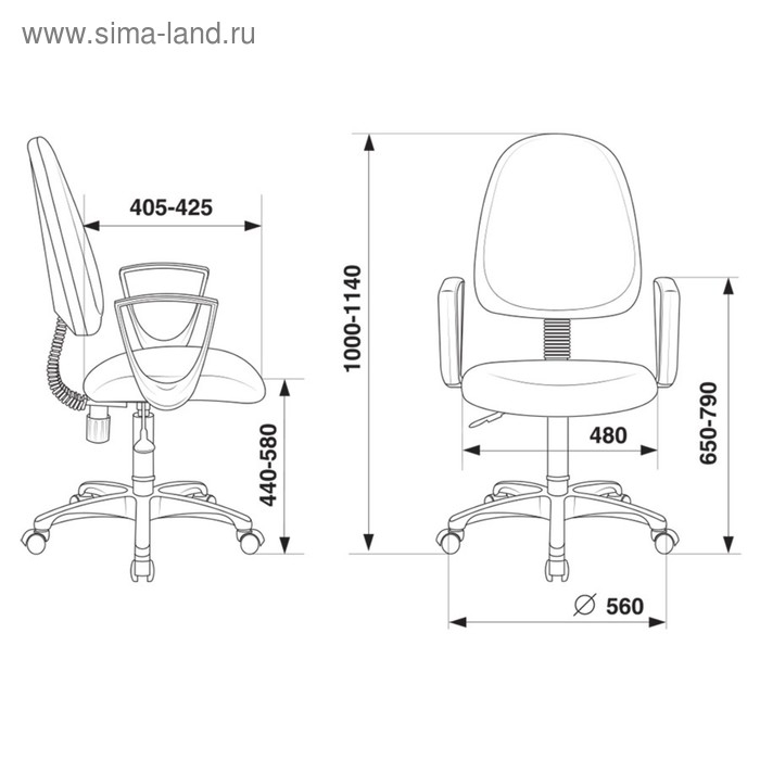 Кресло Бюрократ CH-1300N/3C1 серый