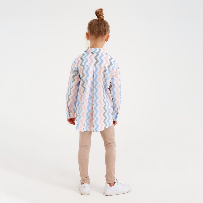 Рубашка для девочки MINAKU: Cotton Collection цвет белый, рост 110