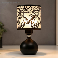 Лампа настольная  "Лотосы" E27 40Вт черный 14х14х28 см RISALUX