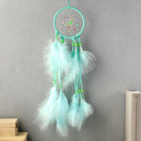 Ловец снов "Паутинка с жемчужинами" d=11 см светло-зелёный 40 см Ловец снов "Паутинка с жемчужинами" d=11 см светло-зелёный 40 см