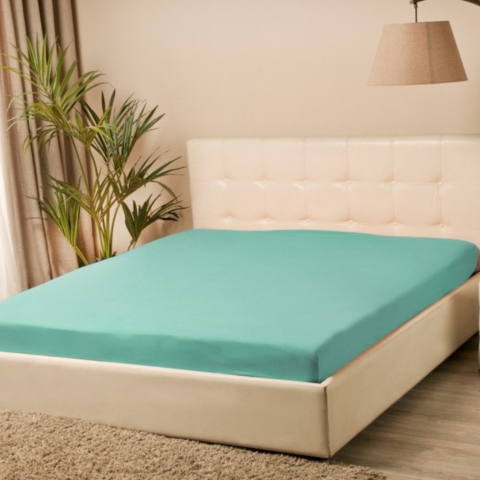 Простыня на резинке &laquo;Купу-купу&raquo;, 180х200х20 см, бирюза, трикотаж