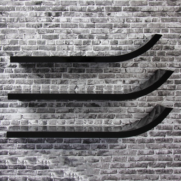 Набор настенных полок Набор настенных полок "Лыжи" черные 60*15см, толщина 3см