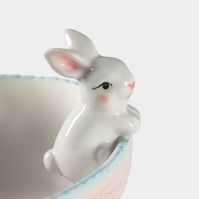 Салатник Доляна «Зайка», 350 мл, 18×14×11 см, голубой ободок Салатник Доляна «Зайка», 350 мл, 18×14×11 см, голубой ободок