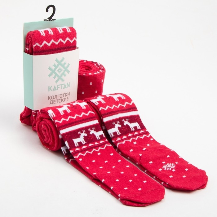 Новый год.Колготки детские KAFTAN "New Year" 116-122 см, красный