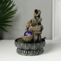 Фонтан настольный от сети, подсветка "Ганеша - Мудра Абхая" серый 20,5х20,5х26,5 см Фонтан настольный от сети, подсветка "Ганеша - Мудра Абхая" серый 20,5х20,5х26,5 см